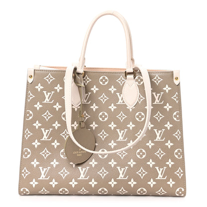 Louis Vuitton Empreinte Monogram Spring In The City Onthego MM Kaki Beige Cream 1 of 9