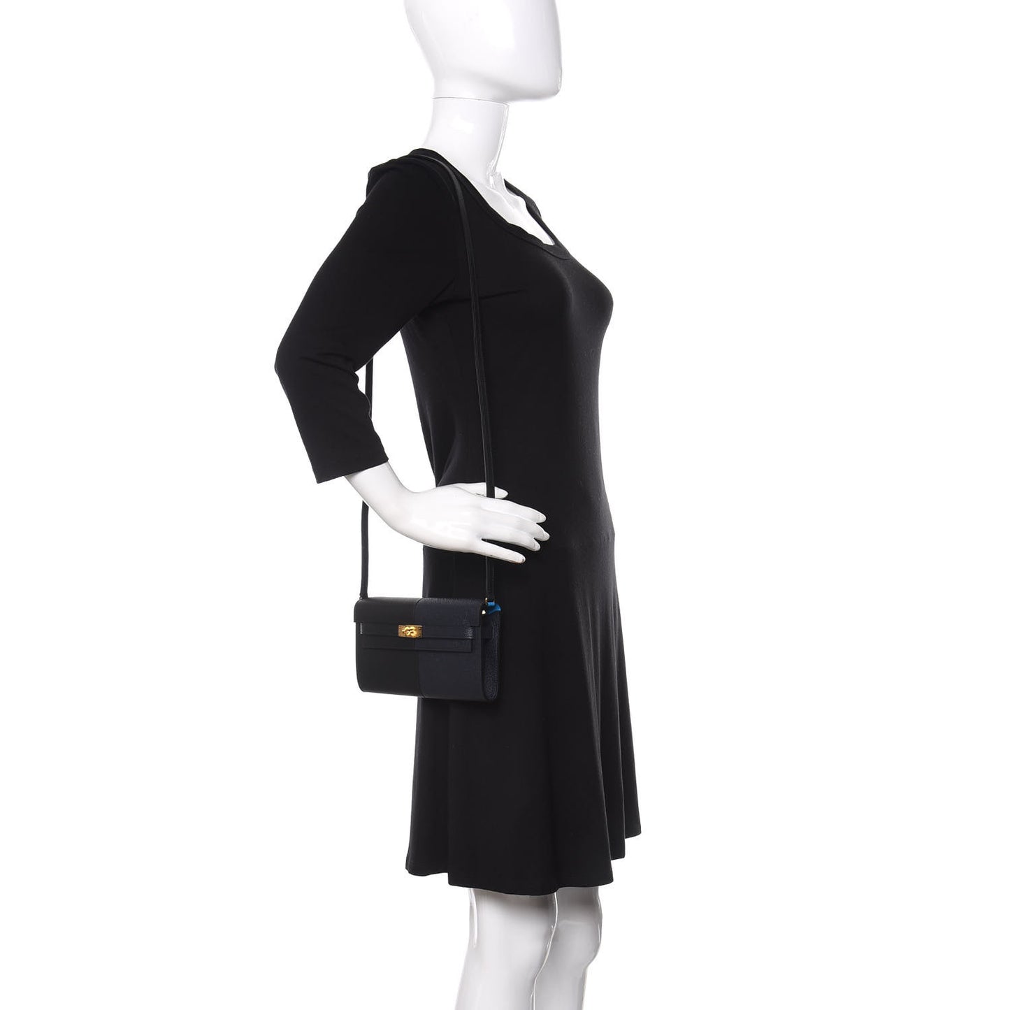 Epsom Casaque Kelly Wallet To Go Black Bleu Indigo Bleu Frida