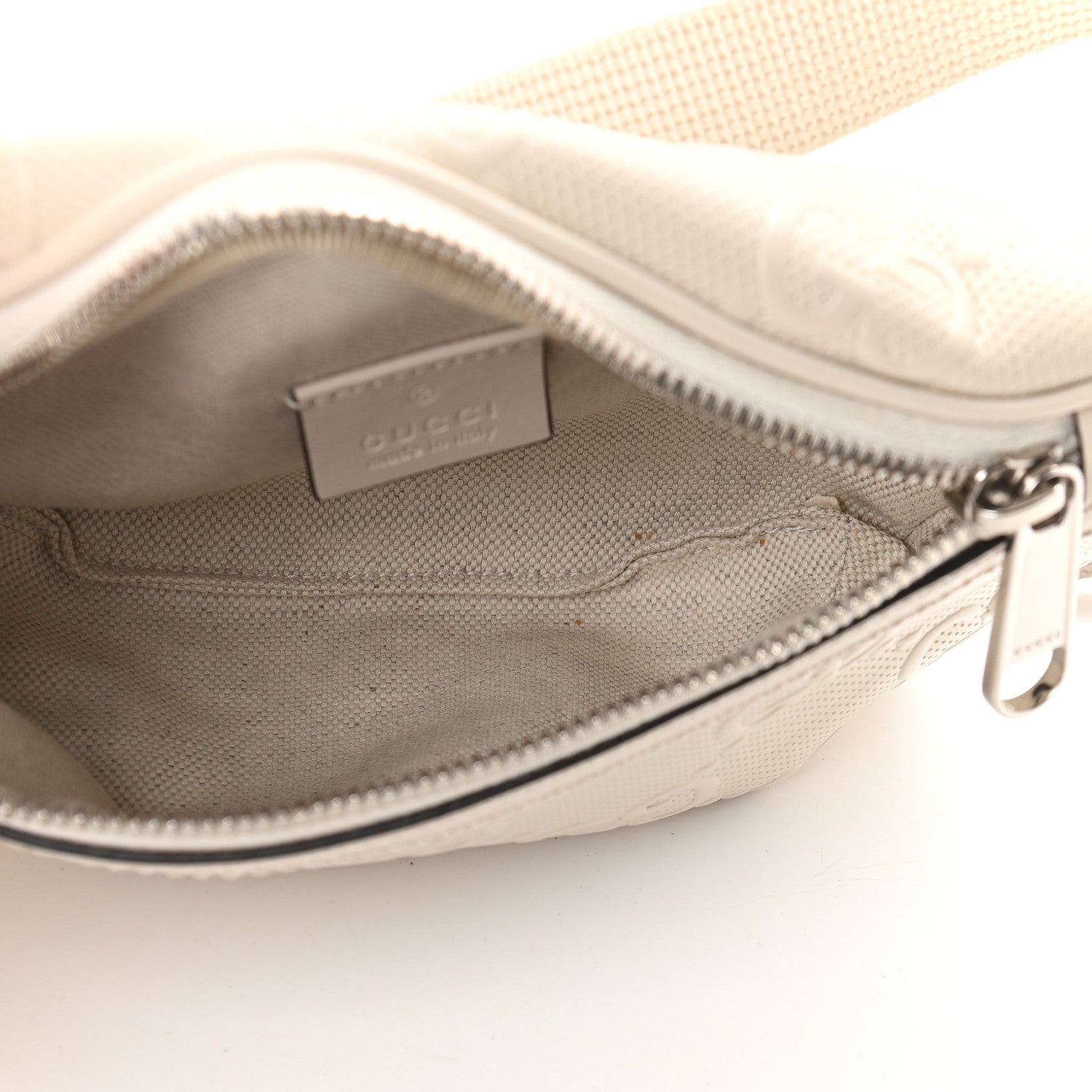 Gucci Calfskin GG Tennis Embossed Belt Bag Mystic White 4 of 8