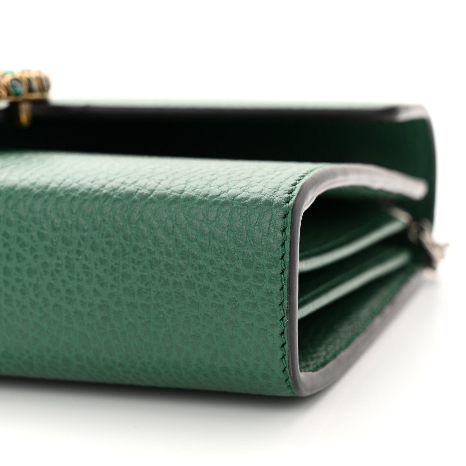 Gucci Calfskin Mini Dionysus Chain Wallet Emerald 10 of 13