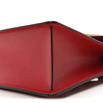 Gucci Calfskin Bamboo Web Medium Falena Moth Top Handle Bag Hibiscus Red 10 of 12