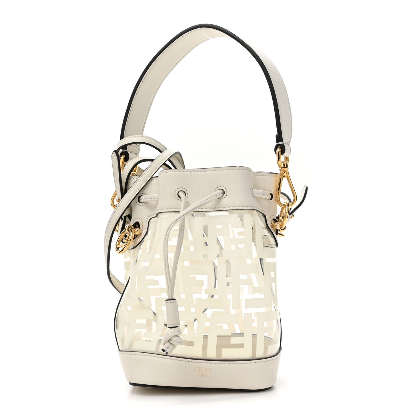 TPU FF Vitello Grace F is Fendi Mini Mon Tresor Bucket Bag White