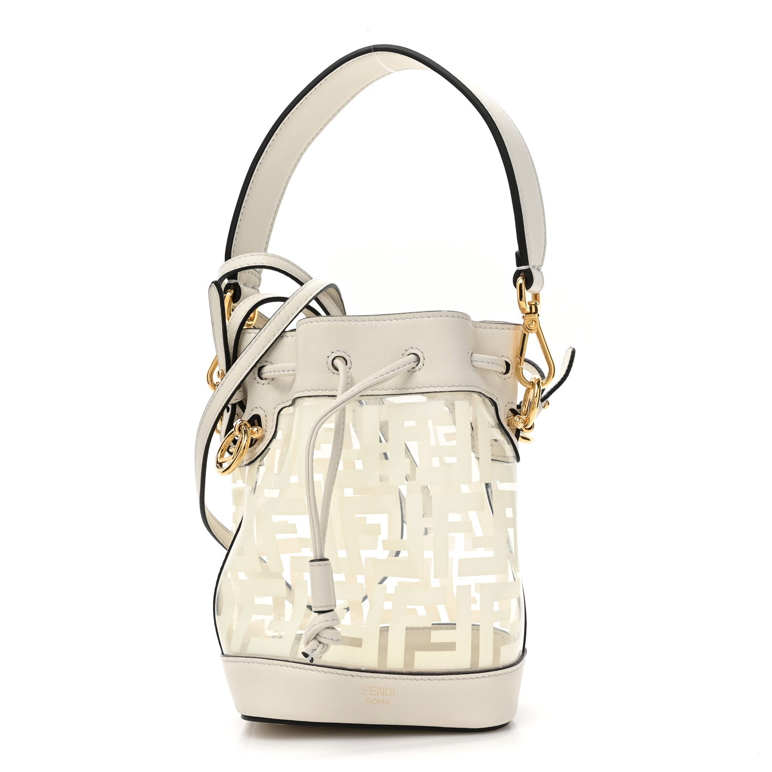 Fendi TPU FF Vitello Grace F is Fendi Mini Mon Tresor Bucket Bag White 1 of 11