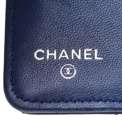 Chanel Lambskin Quilted Yen Wallet Blue 6 of 14