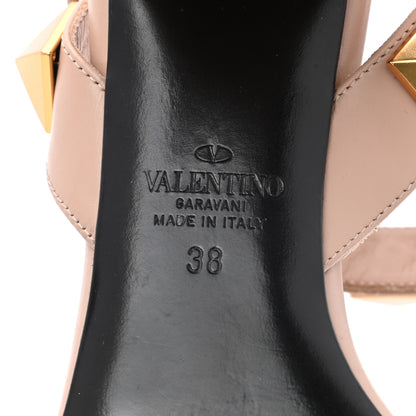 Valentino Garavani Calfskin Roman Stud 60mm Sandals 38 Rose Cannelle 6 of 10