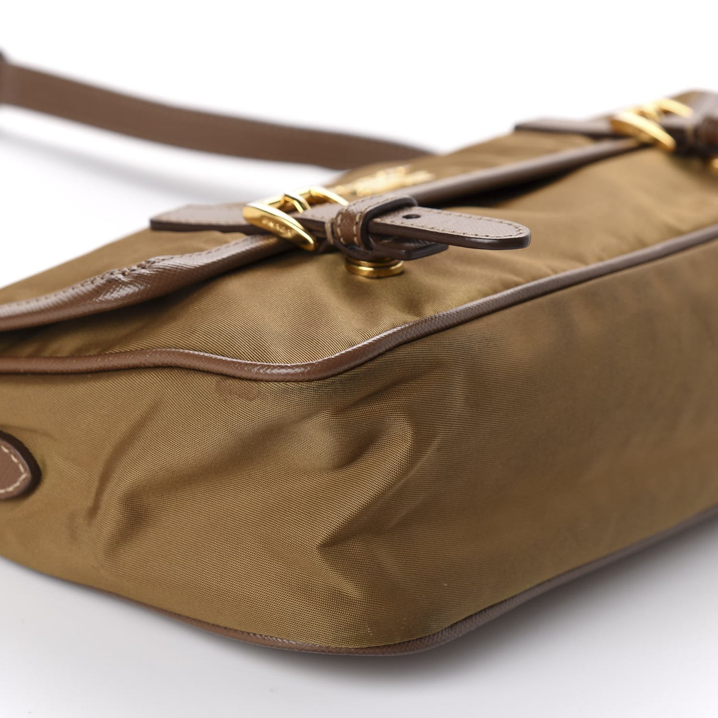 Tessuto Nylon Saffiano Small Messenger Bag Tobacco
