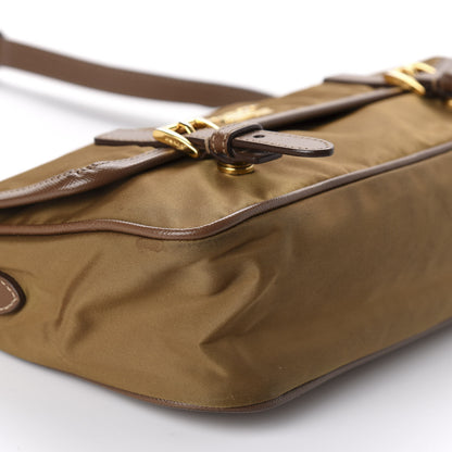 Prada Tessuto Nylon Saffiano Small Messenger Bag Tobacco 6 of 9