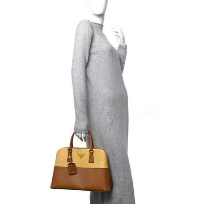 Prada Saffiano Lux Medium Promenade Tote Caramel Ginestra 3 of 14