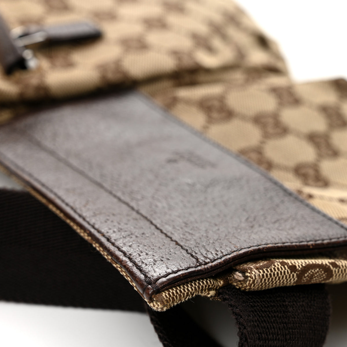 Gucci GG Monogram Double Pocket Belt Bag Dark Brown 13 of 14