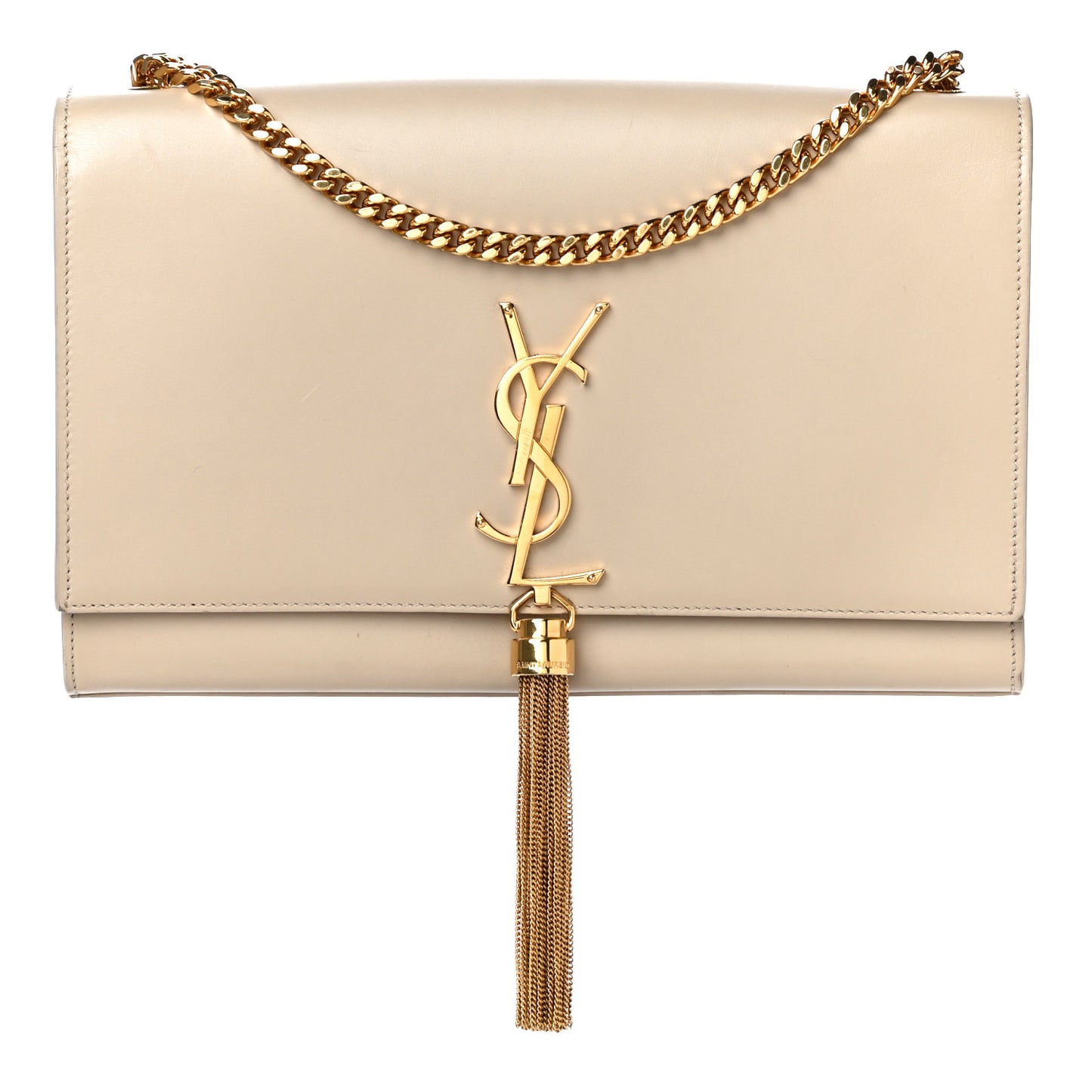 Smooth Calfskin Medium Classic Monogram Kate Tassel Satchel Nude Powder