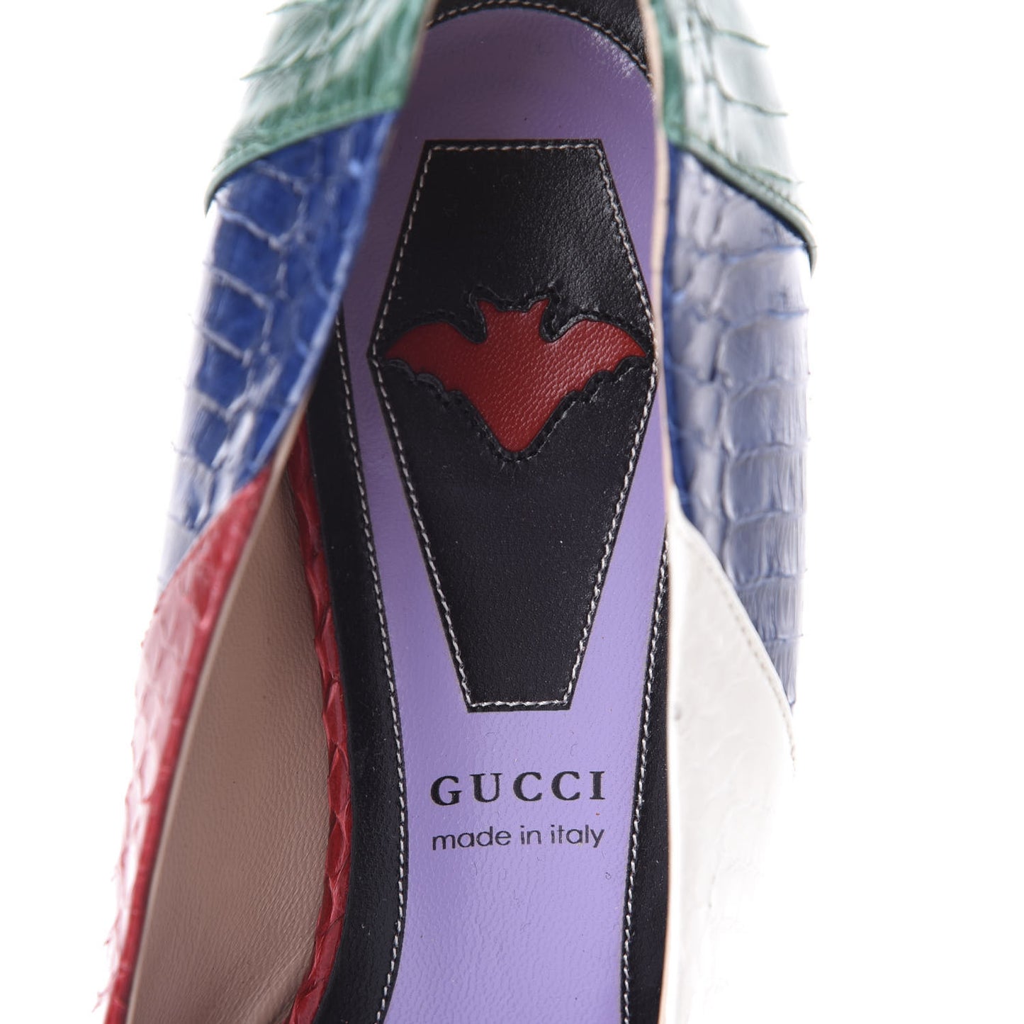 Snakeskin Crystal Double G Pumps 39 Multicolor
