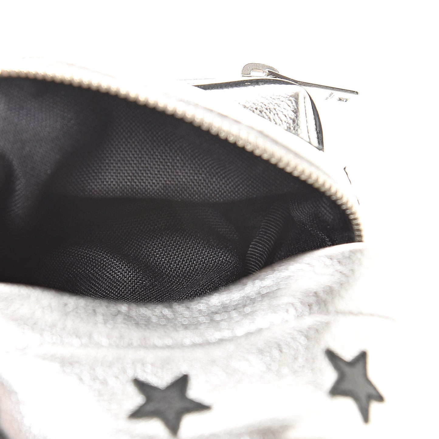 Metallic Calfskin Toy California Backpack Star Keychain Silver