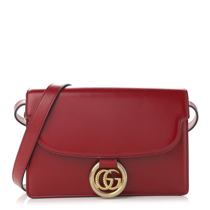 Gucci Textured Calfskin Small Torchon GG Ring Shoulder Bag New Cherry Red 1 of 10