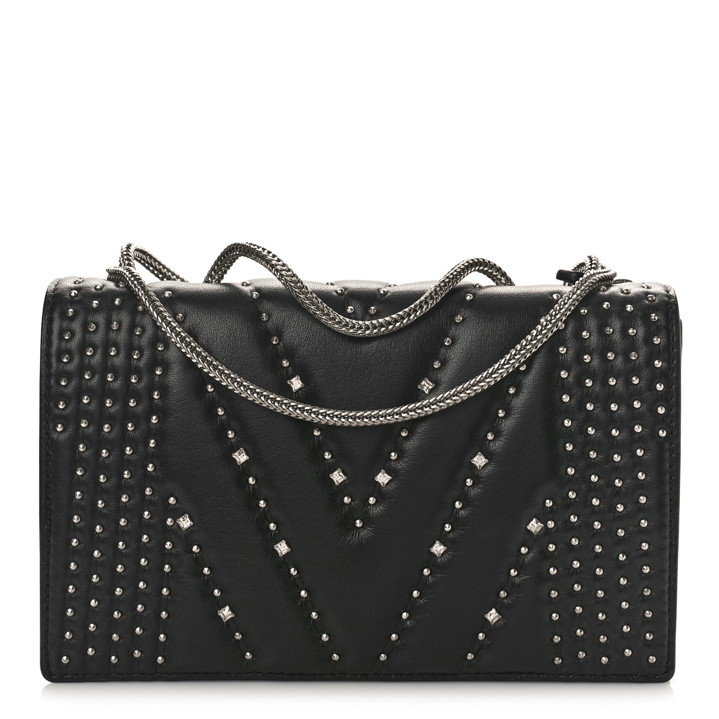 Lambskin Diamond Disco Mini Flap Crossbody Bag Black