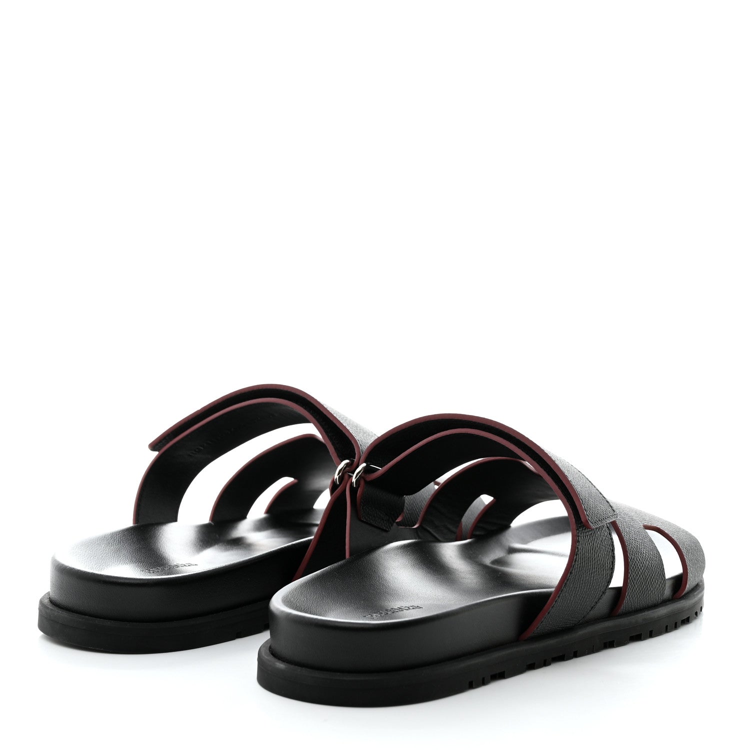 Hermes Calfskin Mens Chypre Sandals 44 Black 4 of 9