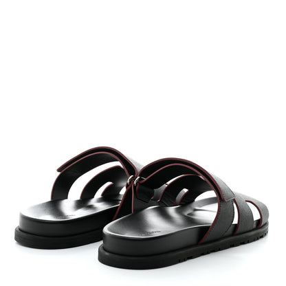 Hermes Calfskin Mens Chypre Sandals 44 Black 4 of 9