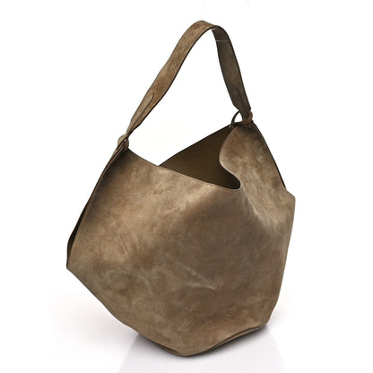 Khaite Suede Calfskin Medium Lotus Tote Mud 4 of 10