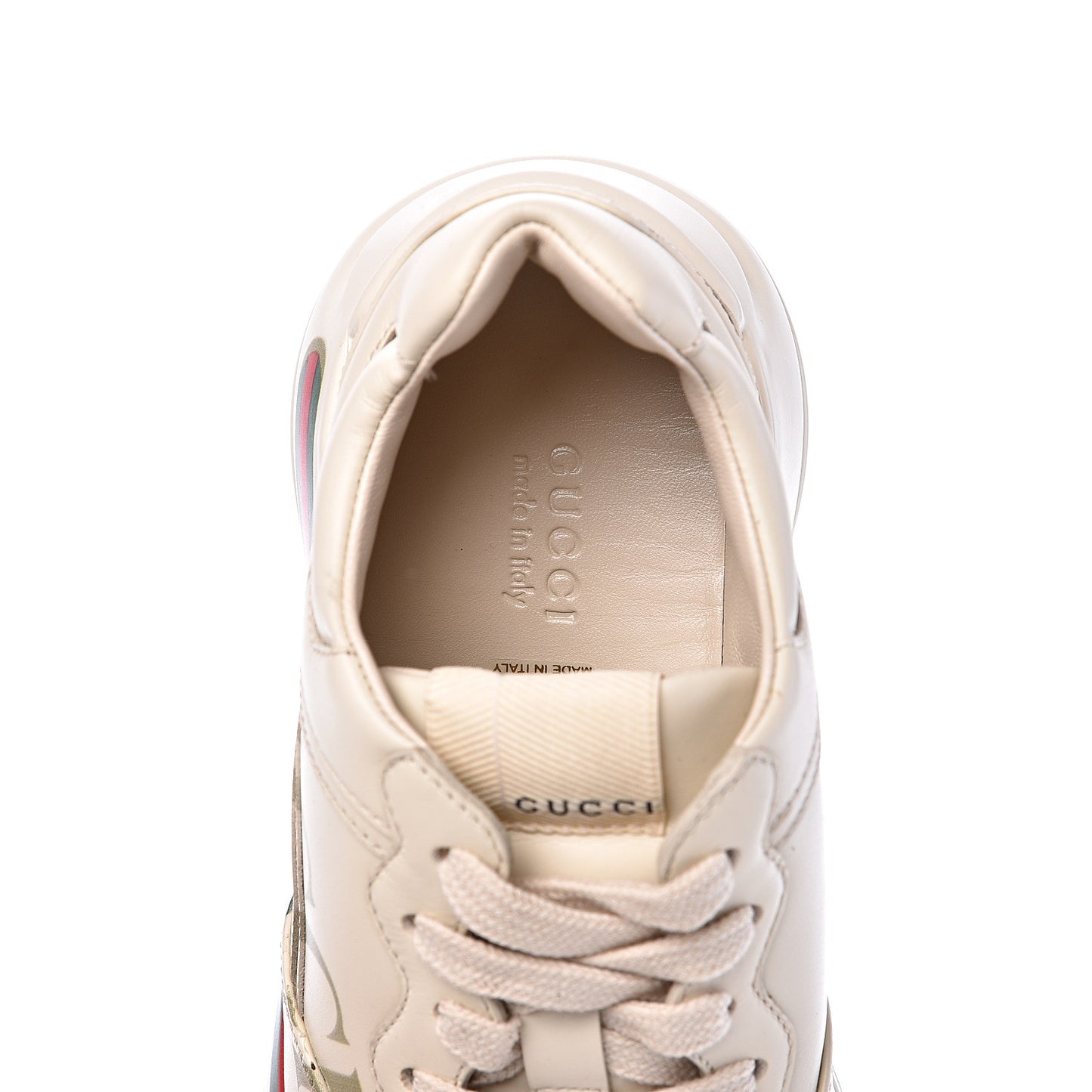 Calfskin Logo Womens Rhyton Sneakers 35 Ivory