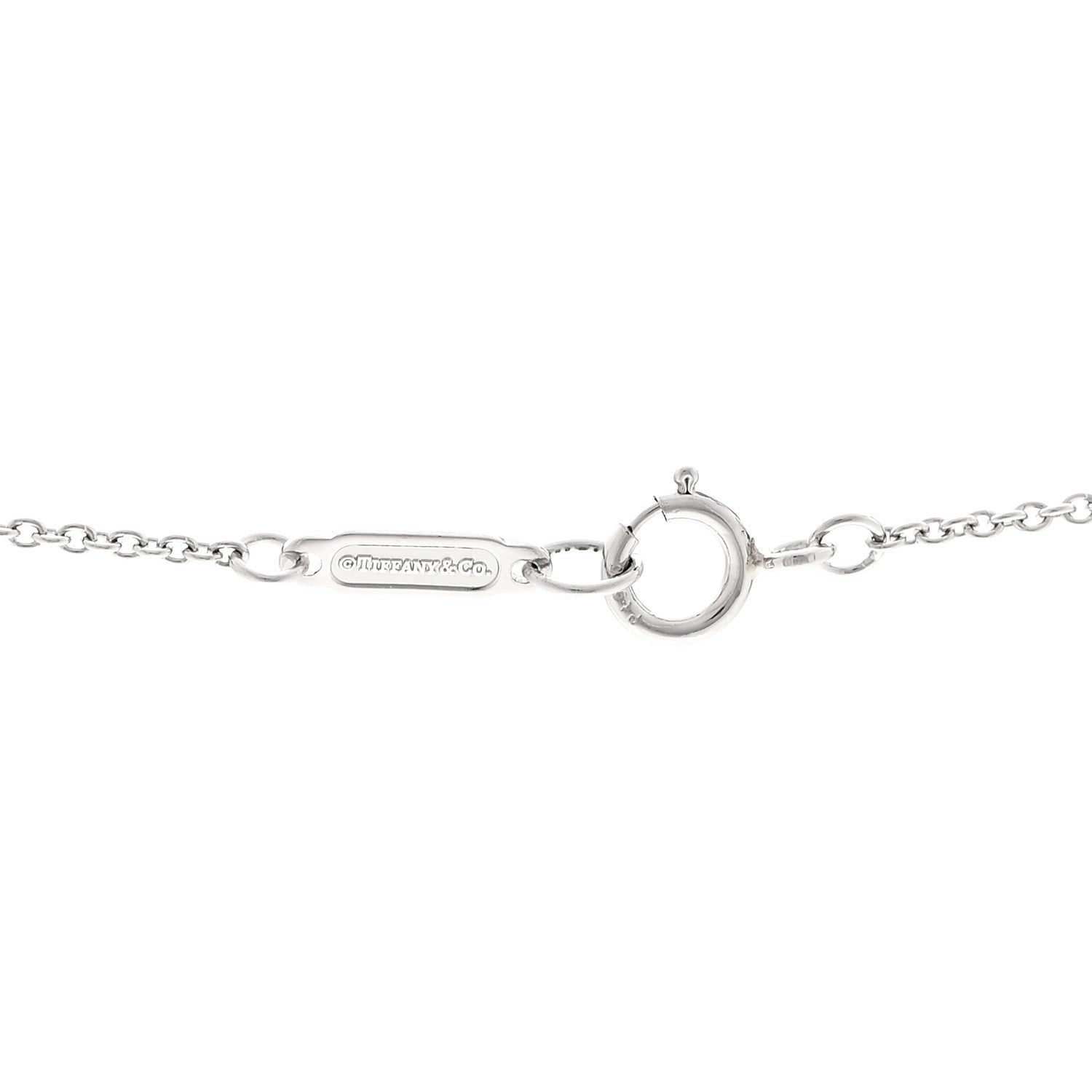 Tiffany Platinum Diamond Fleur de Lis Key Bar Pendant Necklace 4 of 4