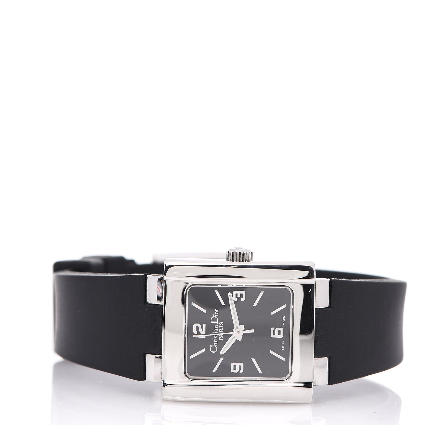 Stainless Steel Rubber 24mm Riva Quartz Watch Black