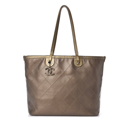 Chanel Grained Calfskin Large Shopping Fever Tote Gold 1 of 16