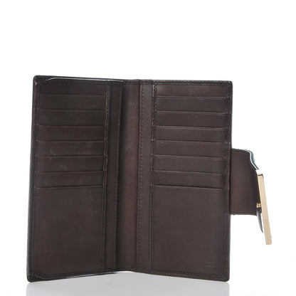 Gucci Monogram Calfskin Ladies Web Continental Wallet Beige Ebony Cocoa 5 of 8