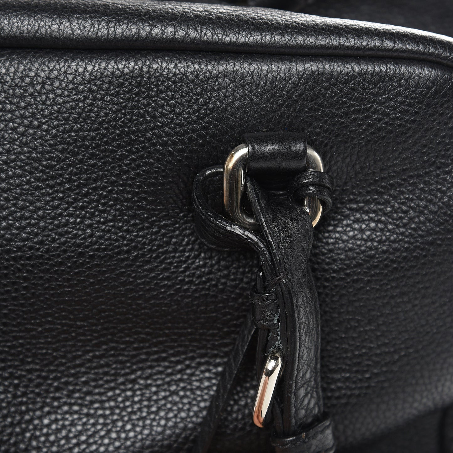 Vitello Daino Embossed Logo Bowler Black