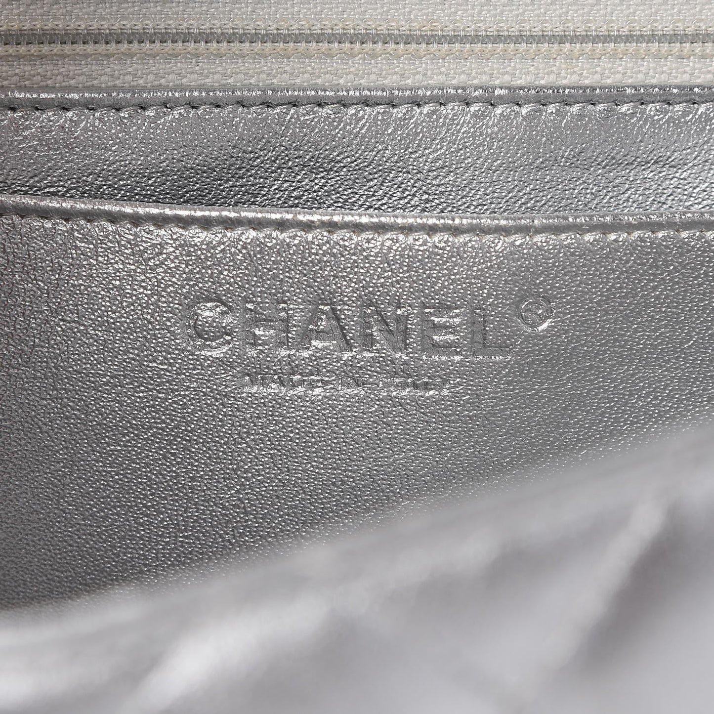 Metallic Lambskin Quilted Jumbo Single Flap Silver