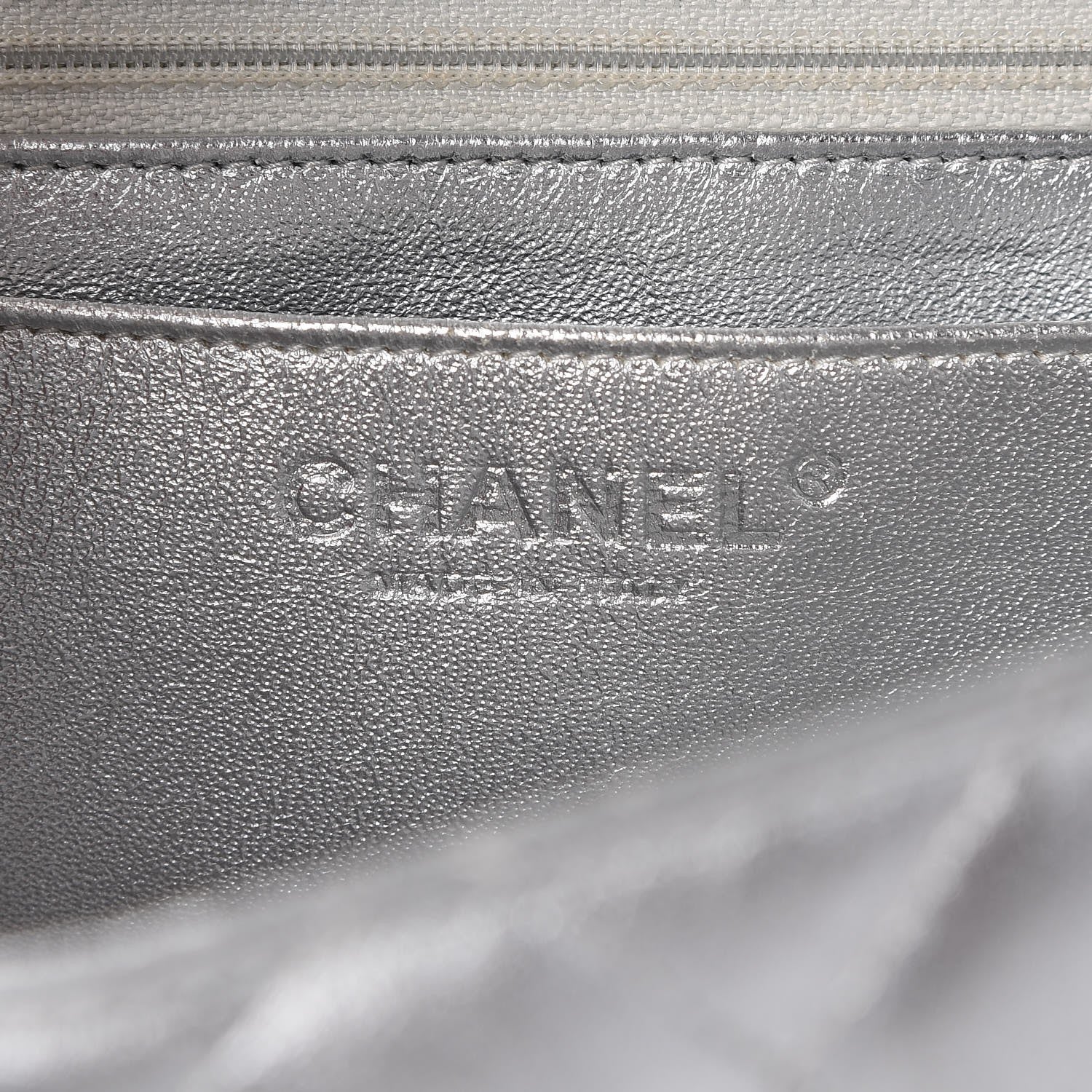 Chanel Metallic Lambskin Quilted Jumbo Single Flap Silver 6 of 8