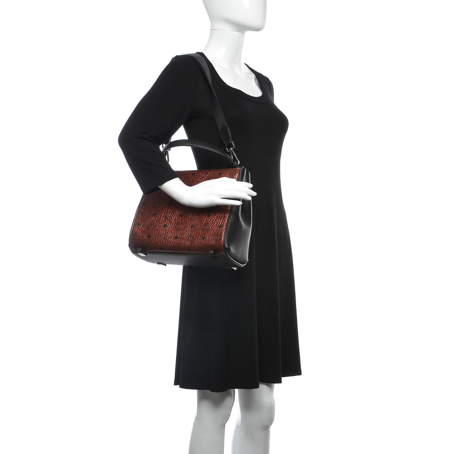 MCM Metallic Visetos Small Corina Shoulder Bag Scooter Red 2 of 7