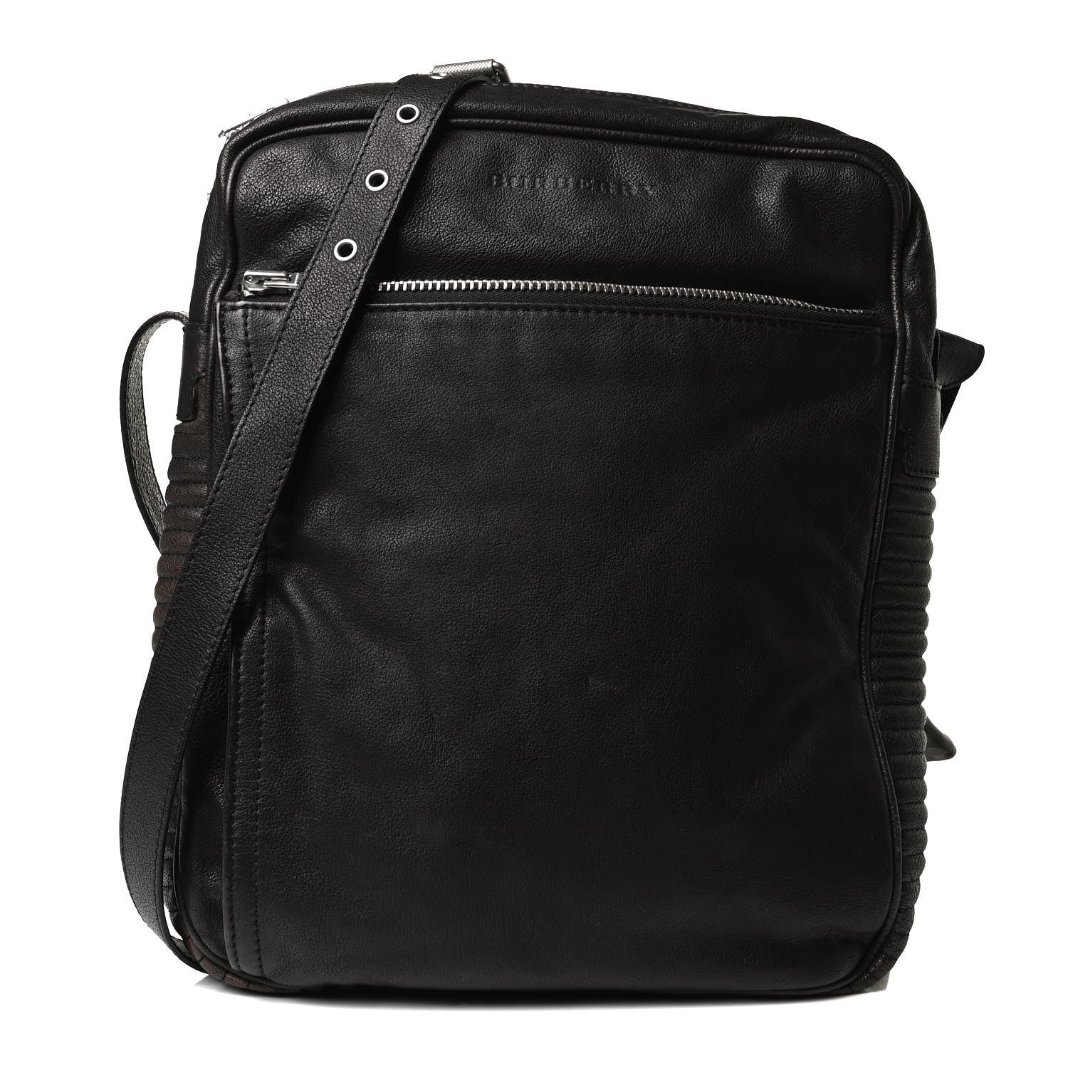 Burberry Grained Calfskin Crossbody Bag Black Brown 1 of 10