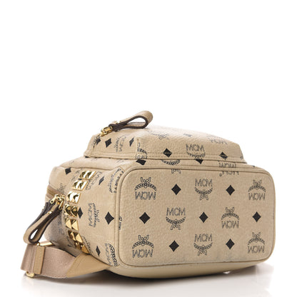 MCM Visetos Side Stud Mini Stark Backpack Beige 3 of 9