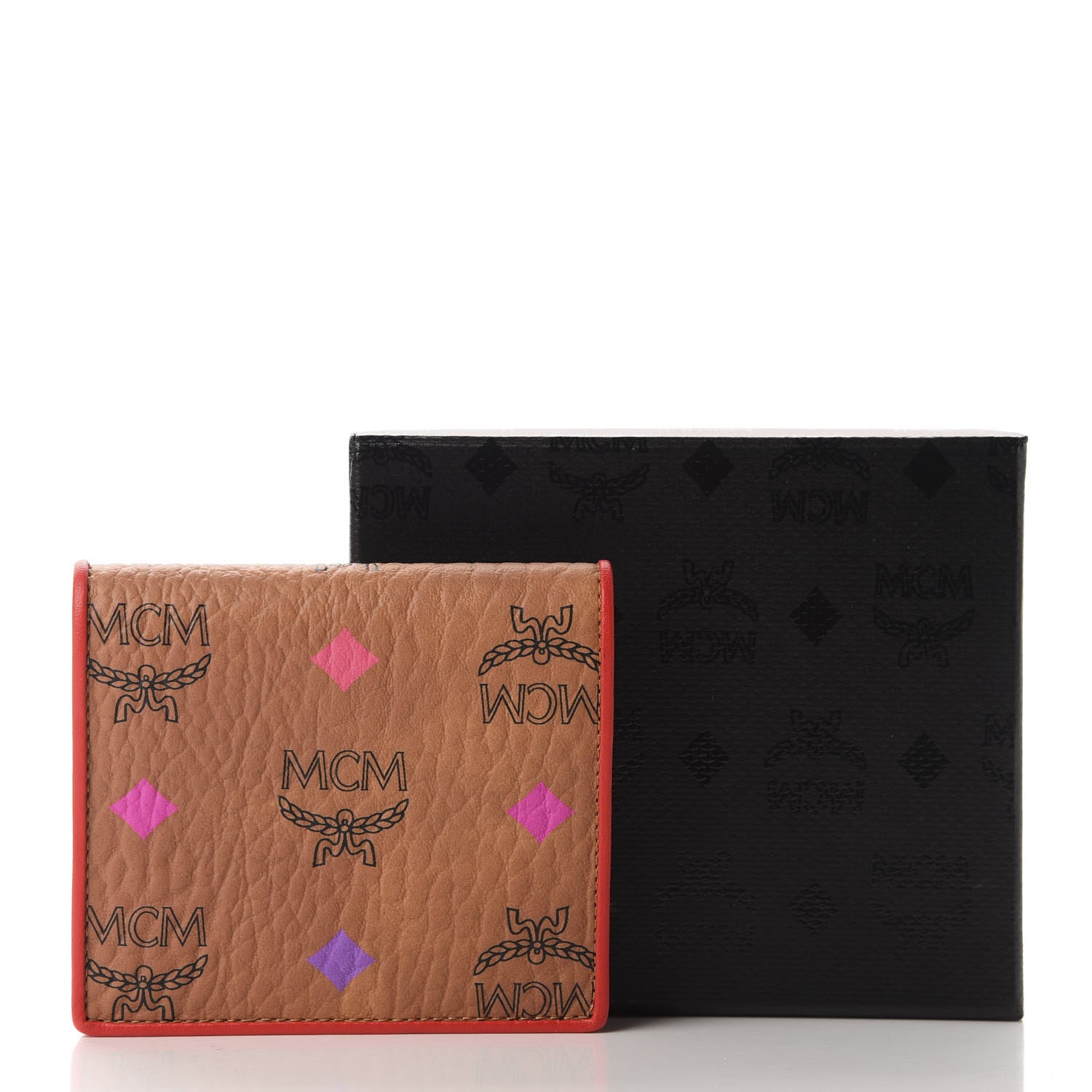 MCM Skyoptic Visetos ID Wallet Spectrum Diamond Cognac 7 of 7