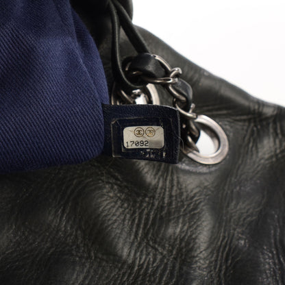 Chanel Iridescent Calfskin Large Bubble Quilt Flap Black 8 of 9