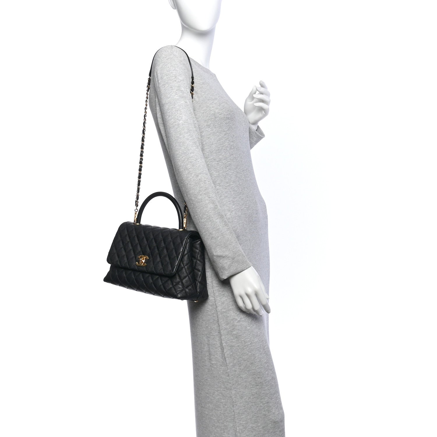 Chanel Caviar Quilted Small Coco Handle Flap Black 2 of 13