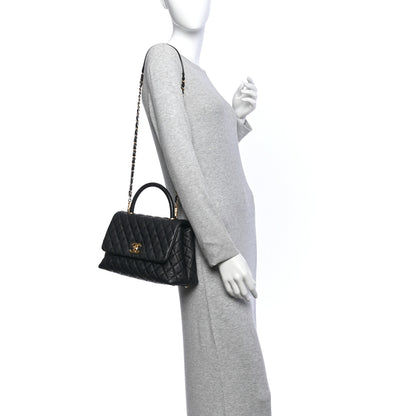 Chanel Caviar Quilted Small Coco Handle Flap Black 2 of 13