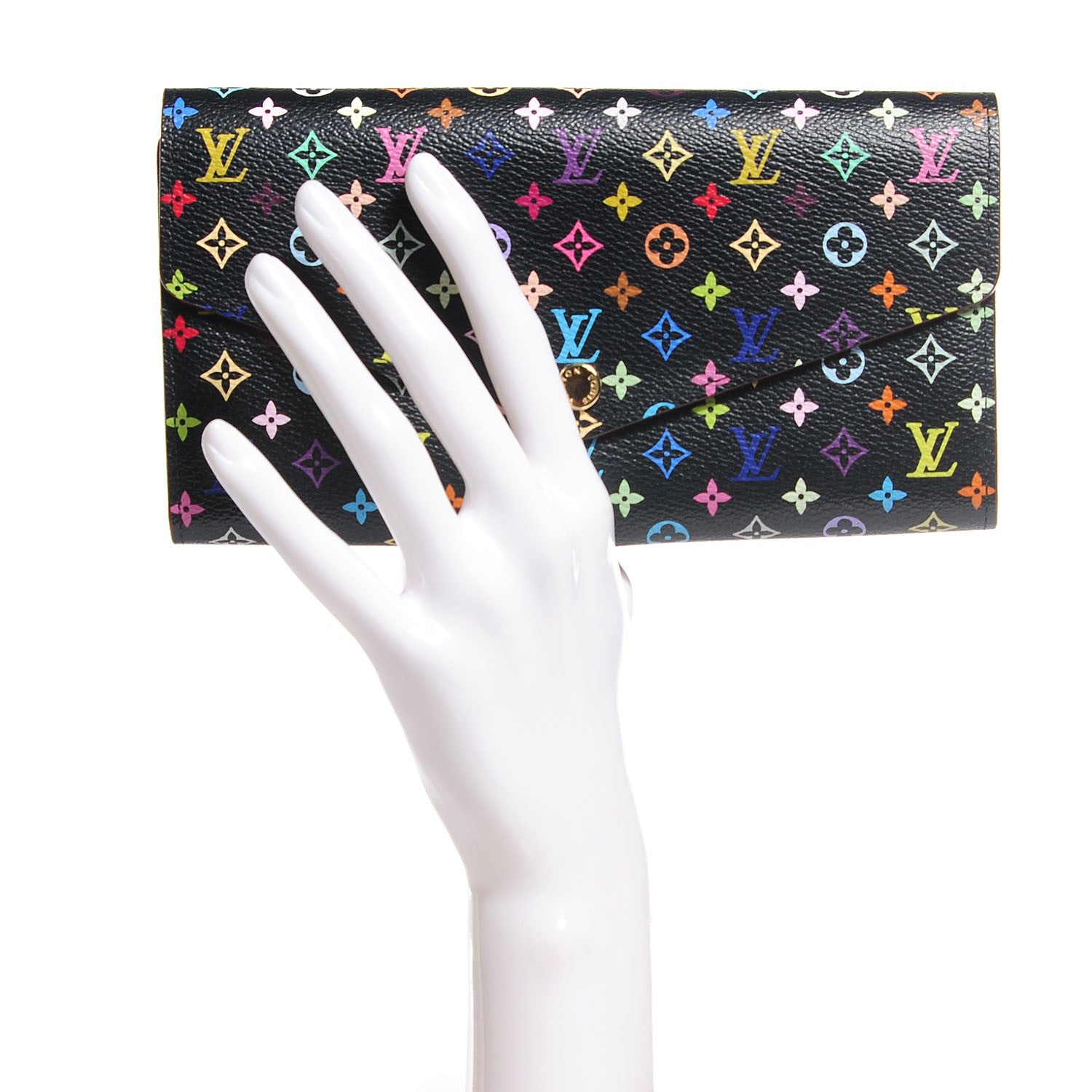 Louis Vuitton Monogram Multicolor Sarah Wallet Black Grenade 2 of 7