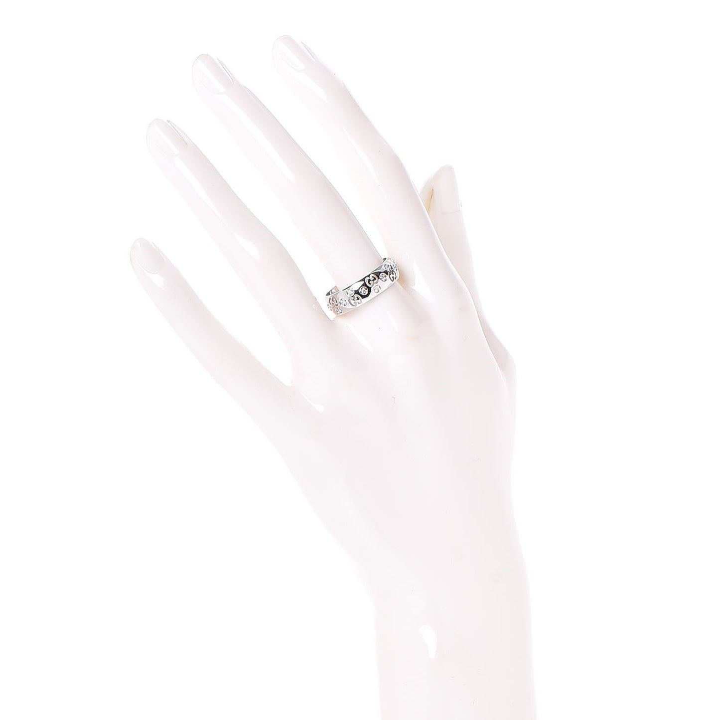 18K White Gold Diamond 6mm Icon Band Ring 60 9