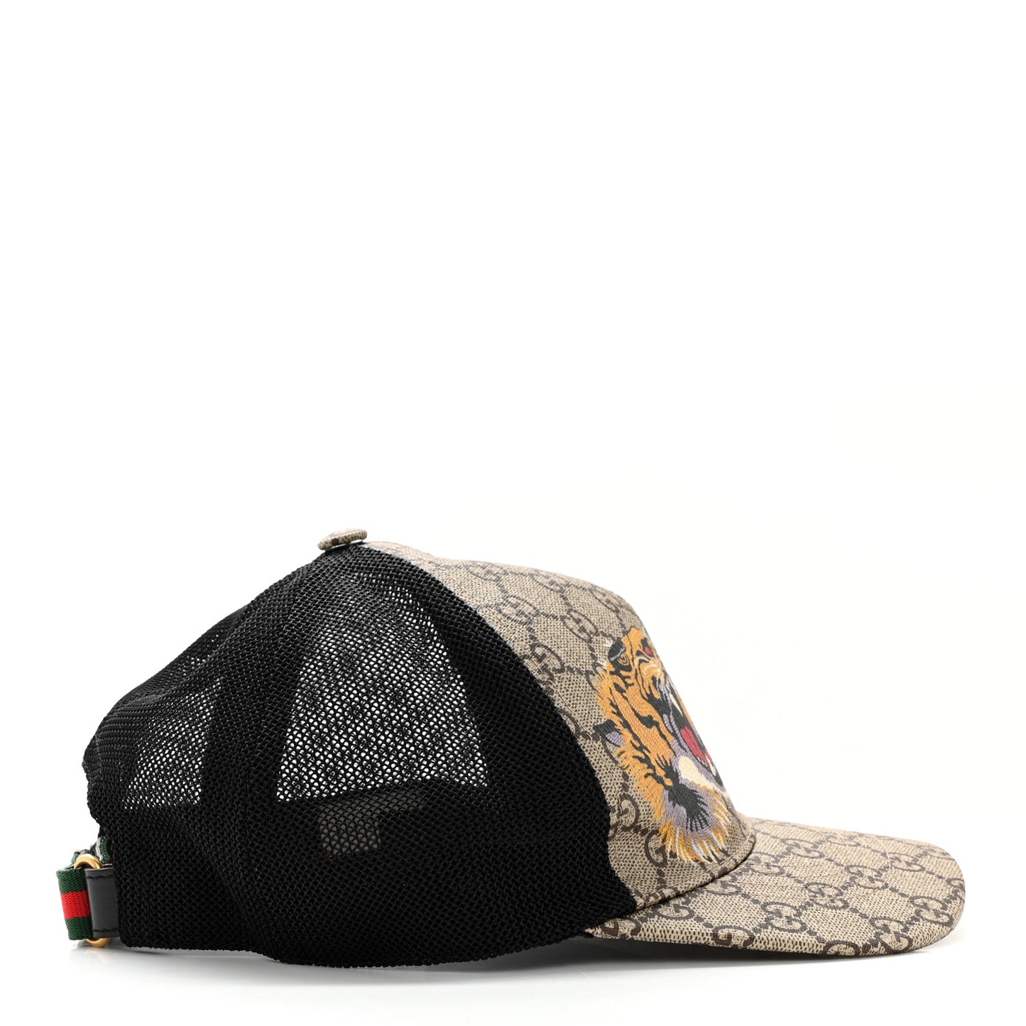 GG Supreme Monogram Tiger Print Baseball Hat M 58 Beige