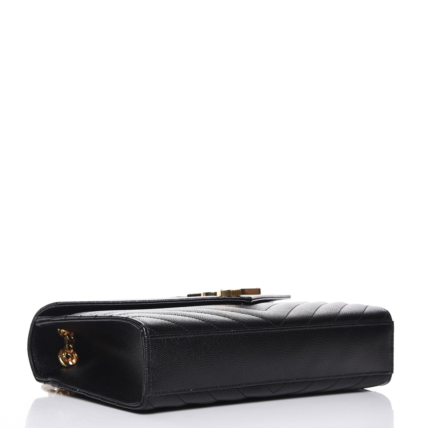 Saint Laurent Grain De Poudre Matelasse Medium Monogram Satchel Black 4 of 6