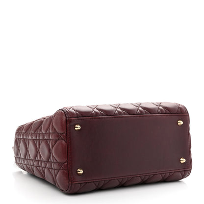 Christian Dior Lambskin Cannage Medium Lady Dior Burgundy 3 of 10