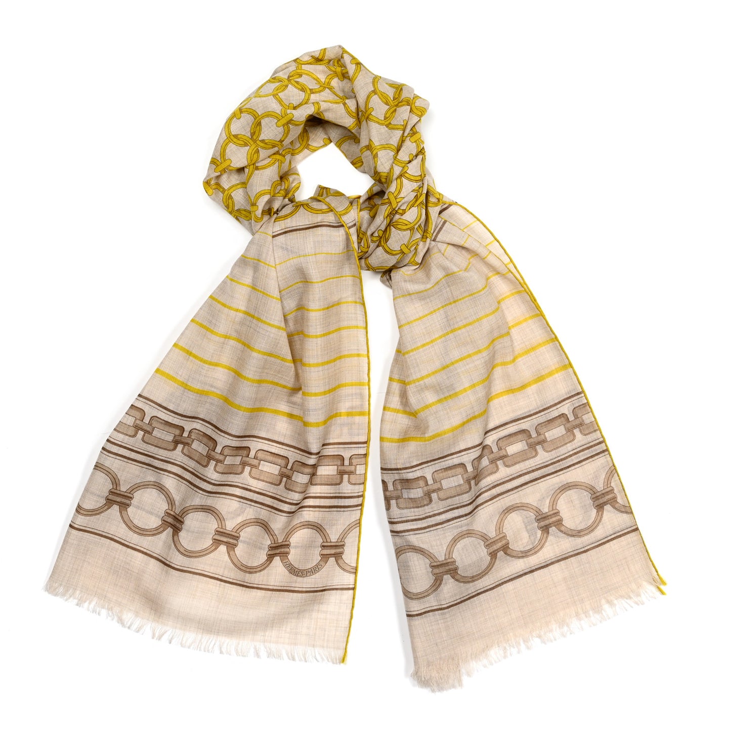 Cashmere Maillons Et Chains Beige Chine Jaune Sol