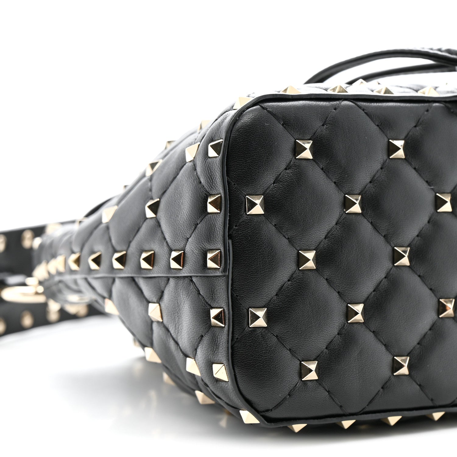 Valentino Garavani Nappa Mini Rockstud Spike Bucket Bag Black 8 of 9