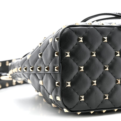 Valentino Garavani Nappa Mini Rockstud Spike Bucket Bag Black 8 of 9