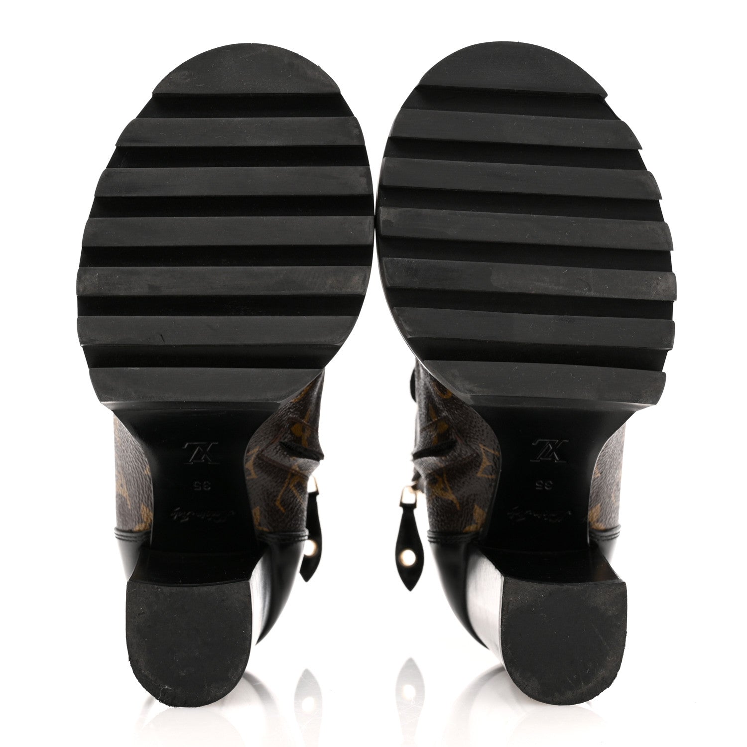 Louis Vuitton Patent Calfskin Monogram Star Trail Ankle Boots 35 Black 6 of 12