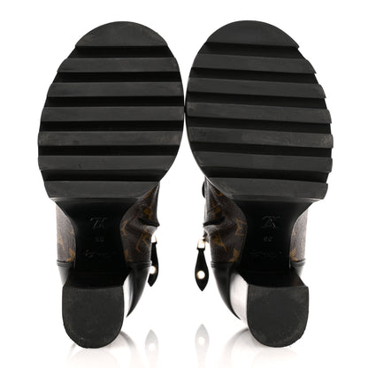 Louis Vuitton Patent Calfskin Monogram Star Trail Ankle Boots 35 Black 6 of 12