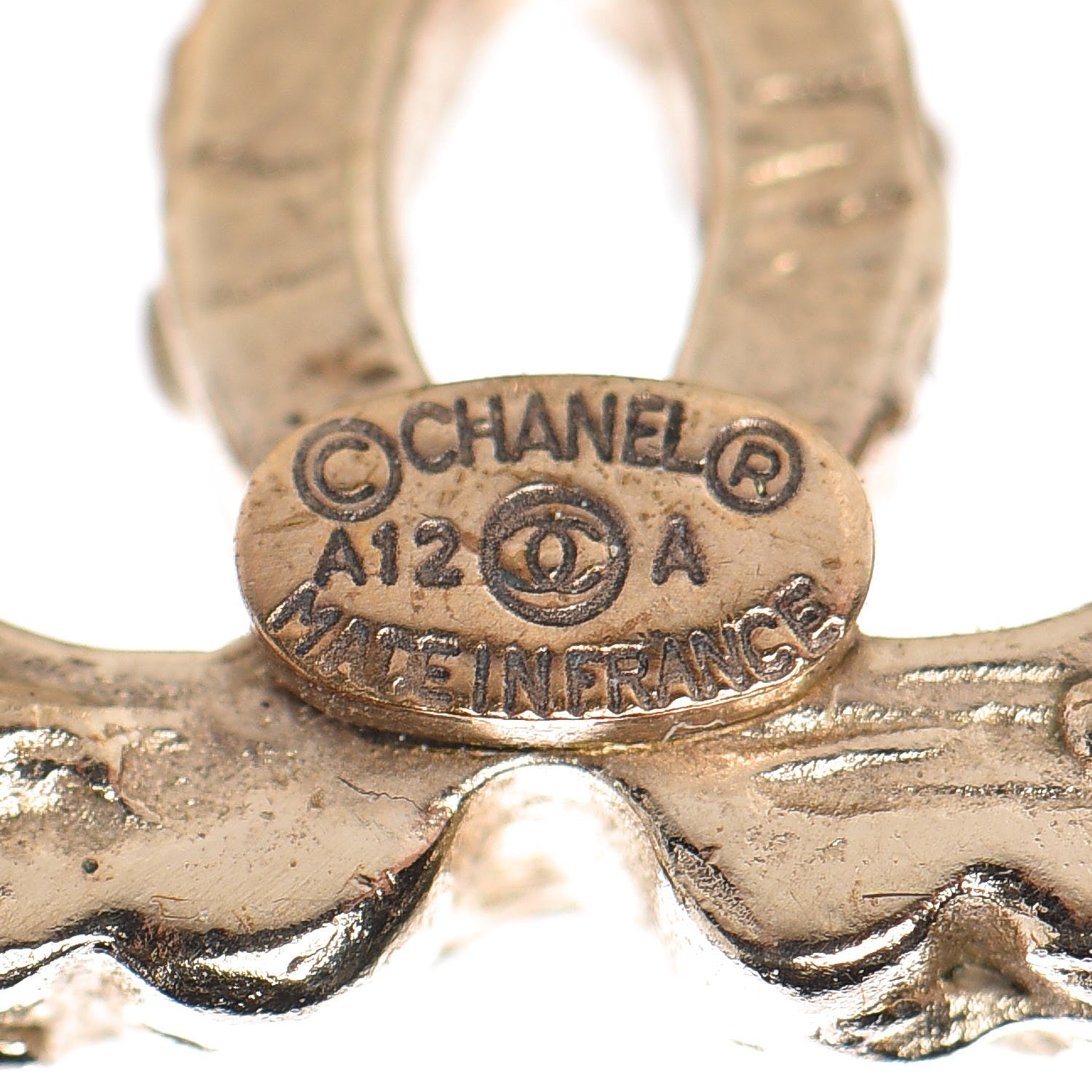 Chanel Crystal Poured Glass CC Earrings Gold 3 of 5
