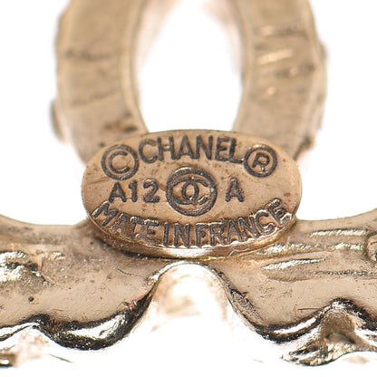 Chanel Crystal Poured Glass CC Earrings Gold 3 of 5