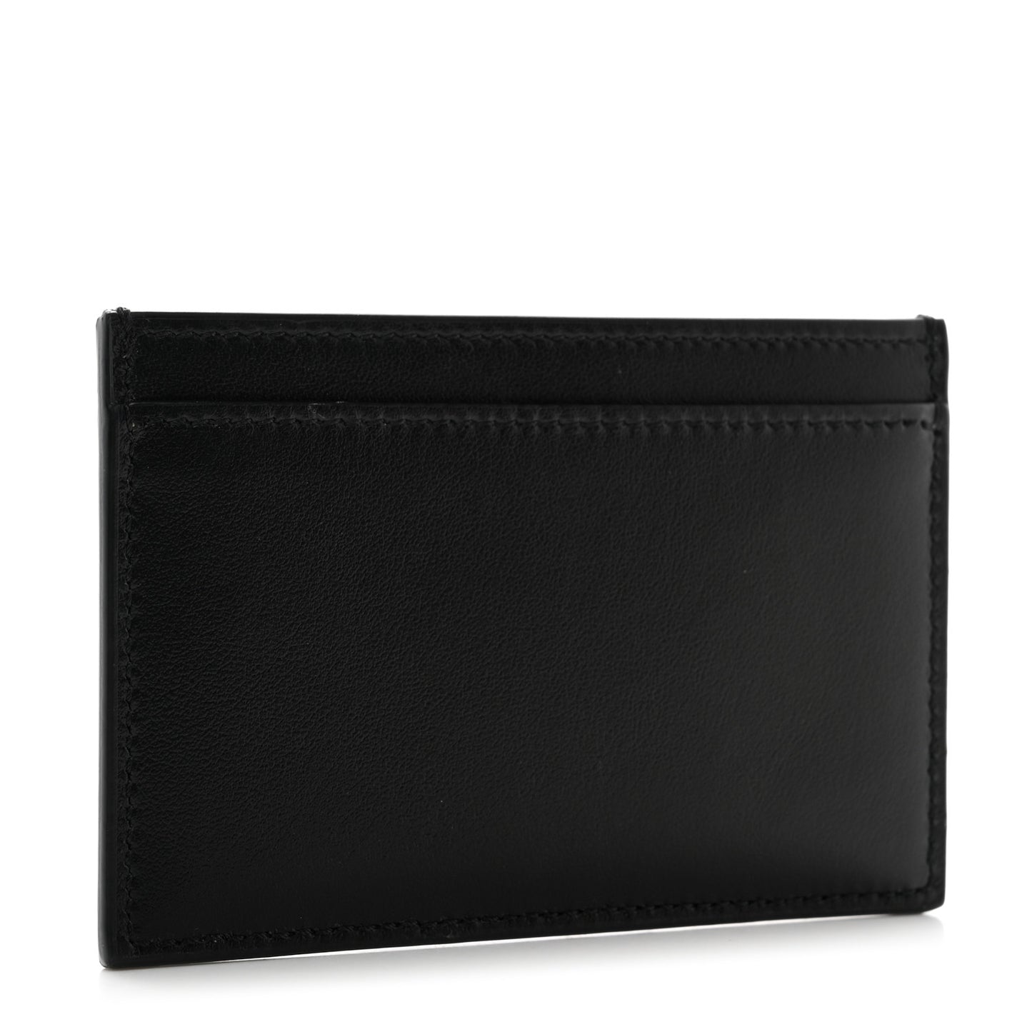 Calfskin Logo Card Holder Black