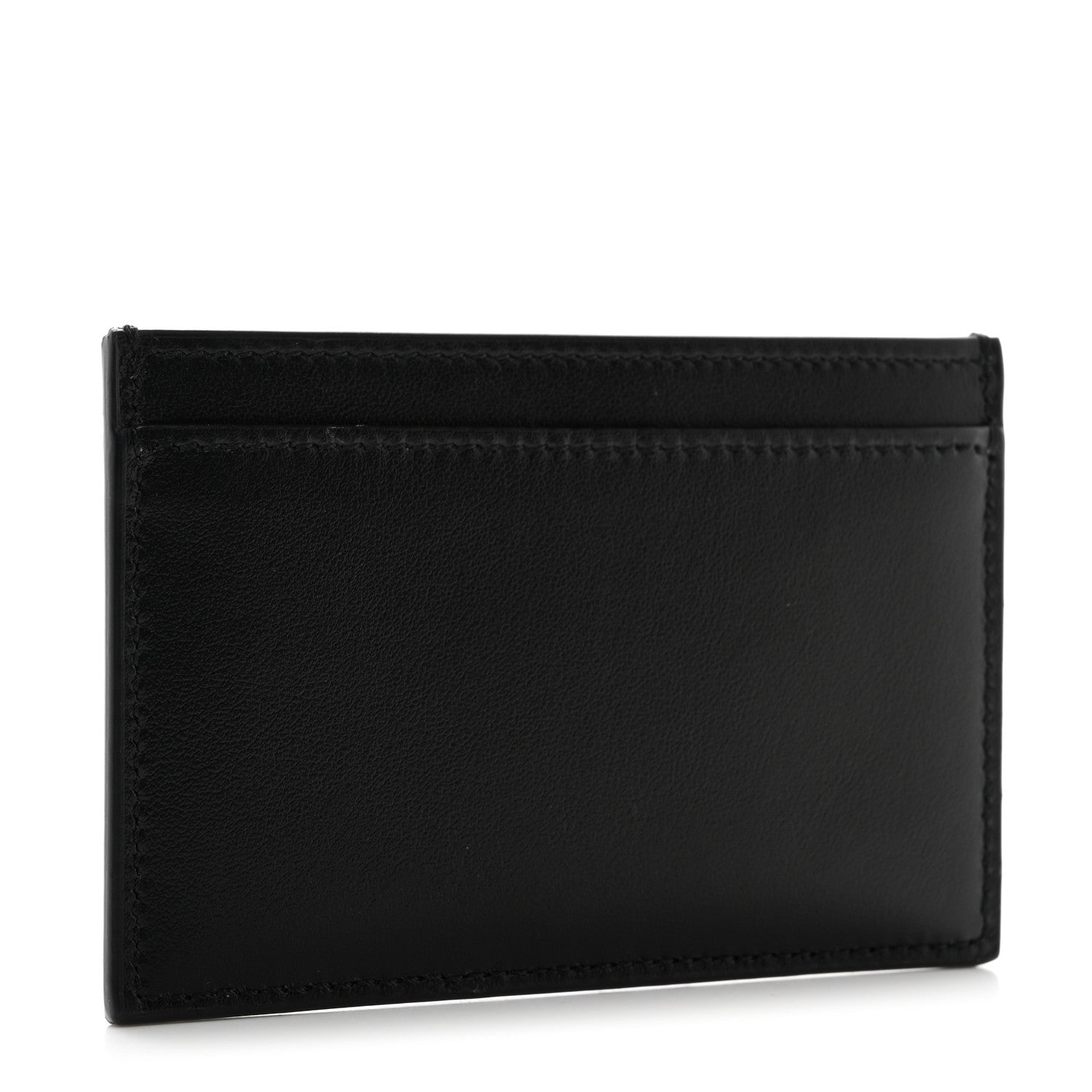 Celine Calfskin Logo Card Holder Black 3 of 8